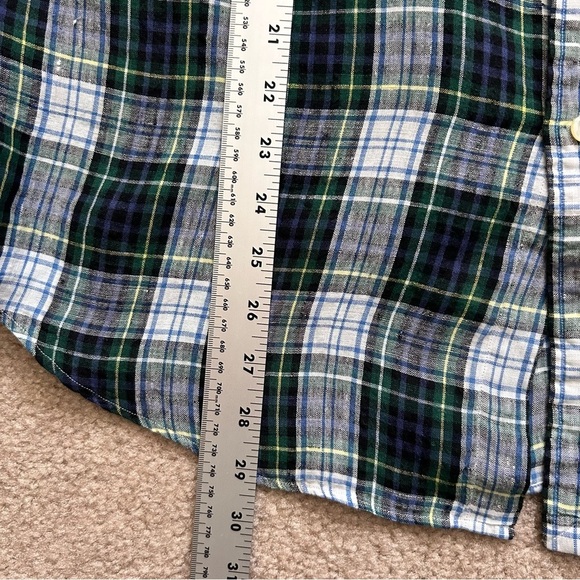 Polo Ralph Lauren Linen Long Sleeve Plaid Button Down Shirt - Picture 8 of 8